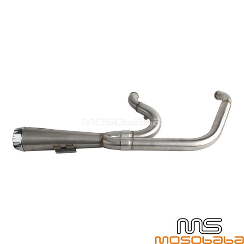 Harley Softail Slim FLSL Fat Bob FXFB FXFBS Full 2-into-1 Exhaust Pipes (2018-2023)