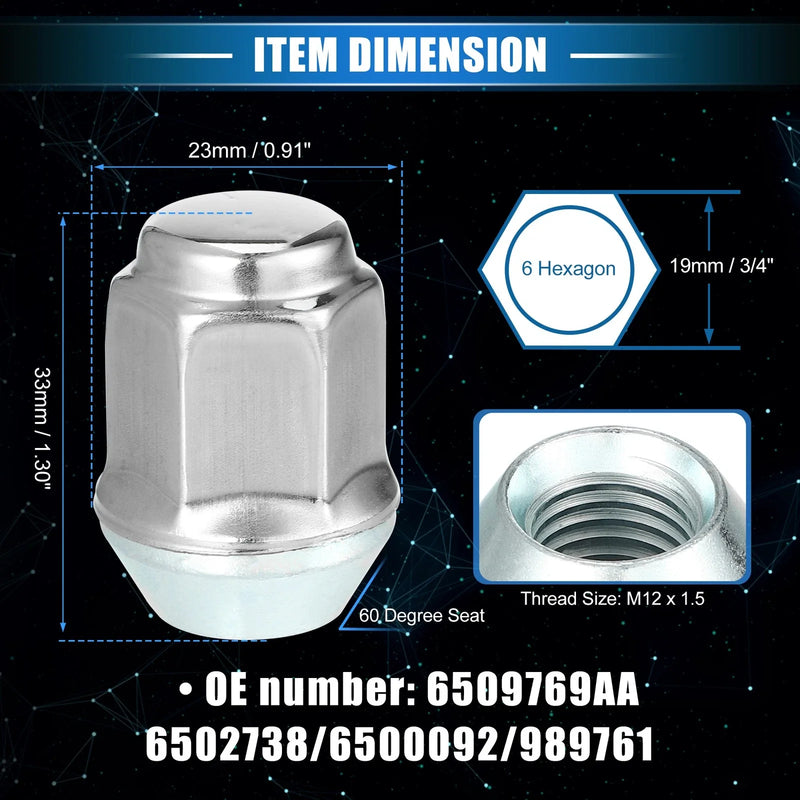 Ford Focus, Dodge Grand Caravan 20 x M12x1.5 Wheel Lug Nuts