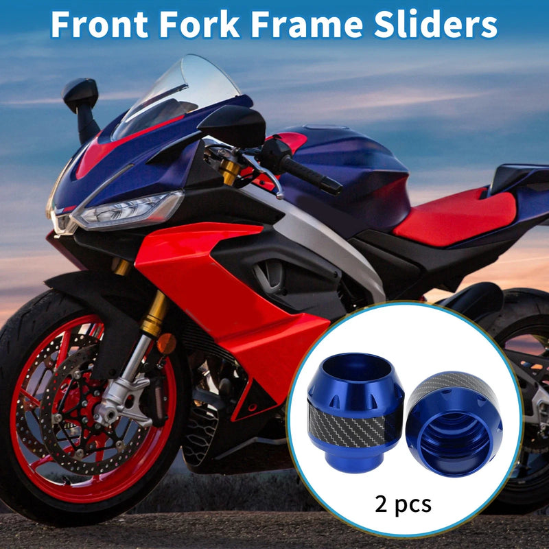 Motorcycle Frame Sliders Falling Protection Aluminum Alloy Blue 2 x