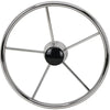 Boat Steering Wheel 5 Spoke Stainless Steel 10° Dish 390mm 3/4" Shaft