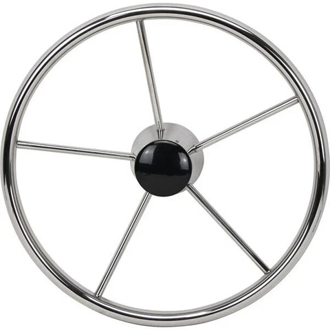Boat Steering Wheel 5 Spoke Stainless Steel 10° Dish 390mm 3/4" Shaft