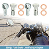 Motorcycle 2 x Set 12mm ID 10mm OD M12x1.5 Banjo Fitting Adapter Washers