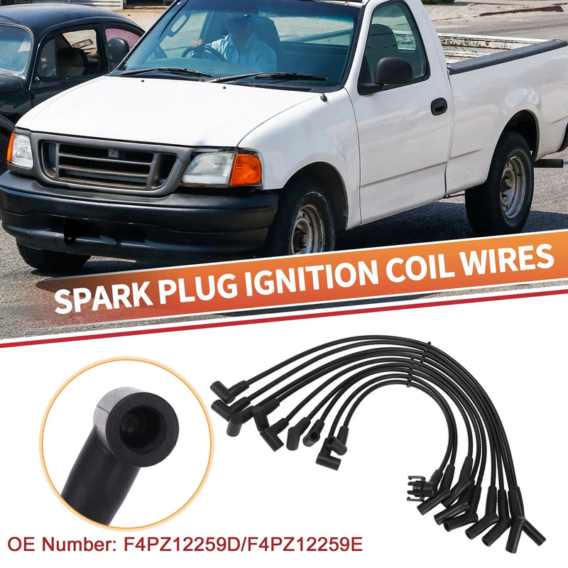 Ford F-150 V8 5.0L 9 Pcs Spark Plug Wire Ignition Coil Cables (1997-2003)