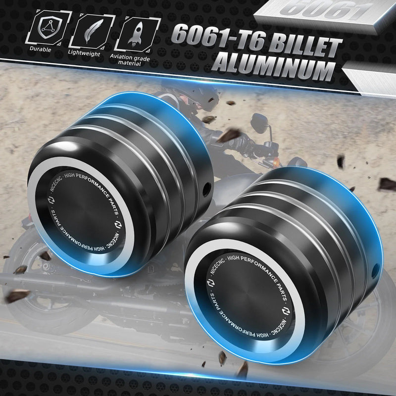 Harley XL1200XS 2 x Anodized Front Axle Nut Covers (2018-2020)