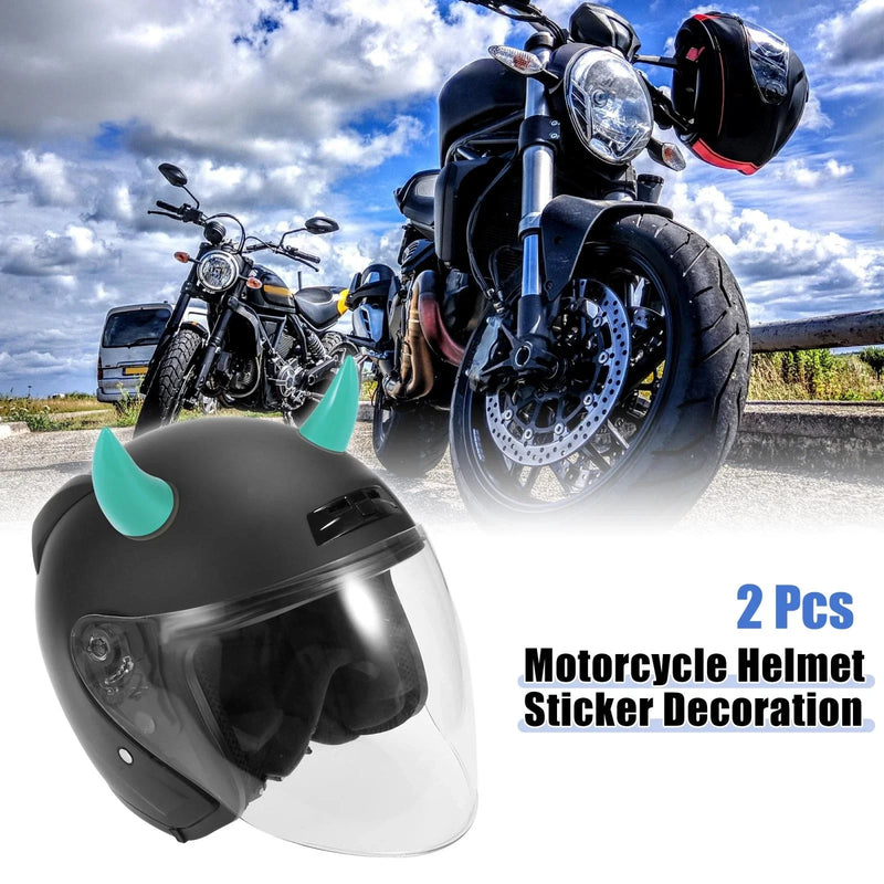 Car / Motorcycle 2 x Car Motorcycle Helmet Bull Horn Style Bumper Decoration Suction Cup Blue