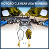 M8/M10 Rear View Mirrors Handlebar Mirrors Black Gold Tone Plastic