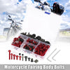 Kawasaki Yamaha 195pcs Motorcycle Fairing Bolts Fastener Red