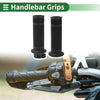 25mm Motorcycle Hand Grips Cover Kit Handlebar Grips TPU Black Stripe Pattern