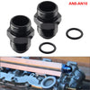 Black Aluminum AN8 Flare to 10AN ORB Male Fitting Adapter w/ O-Rings