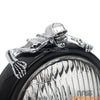 Harley Dyna Bobber Chrome Skull Headlight Visor