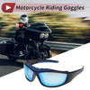 Motorcycle 1Pc Motorcycle Riding Goggles Blue Lens Black Frame Tri-acetal