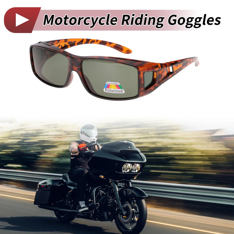 Bike 1 Pc Motorcycle Riding Goggles Dark Green Lens Deep Black Brown Frame