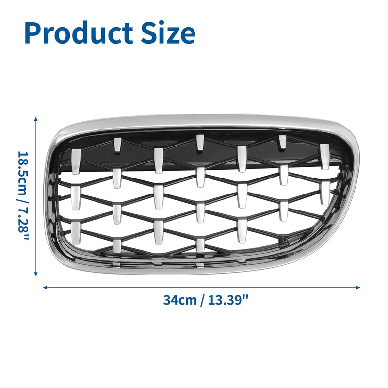 BMW 335d 328i 335i E90 (2006-2013) - Silver Tone Pair Hood Bumper Grille
