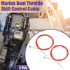 2 x 700cm 24FT Marine Throttle Control Cable Red with Fastening Head