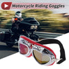 Set Motorcycle Riding Goggles Multicolour Lens Red Frame PC Cycling Sunglasses