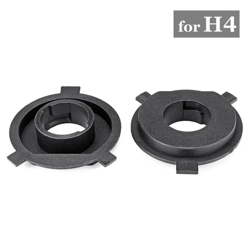 LED H4 2 x Black Headlight Bulb Base Adapter Socket Retainer