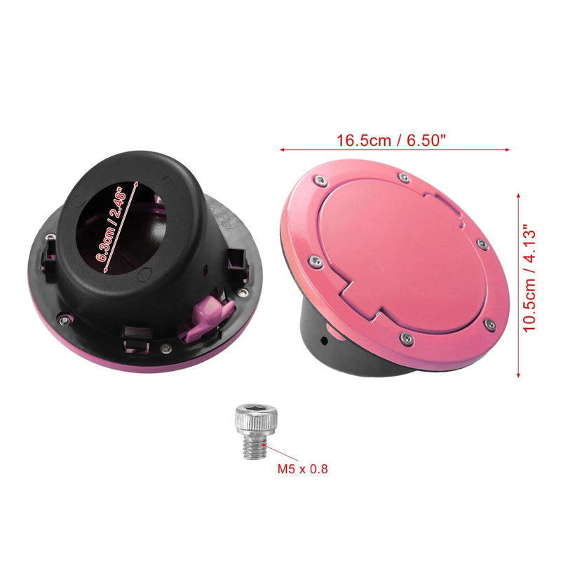 Jeep Wrangler Pink Aluminum Alloy Gas Fuel Tank Cap Cover (2007-2017)