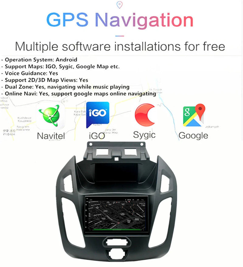 Ford Transit Tourneo Connect 7" Android 13 Stereo Radio GPS Navi WiFi (14-18)