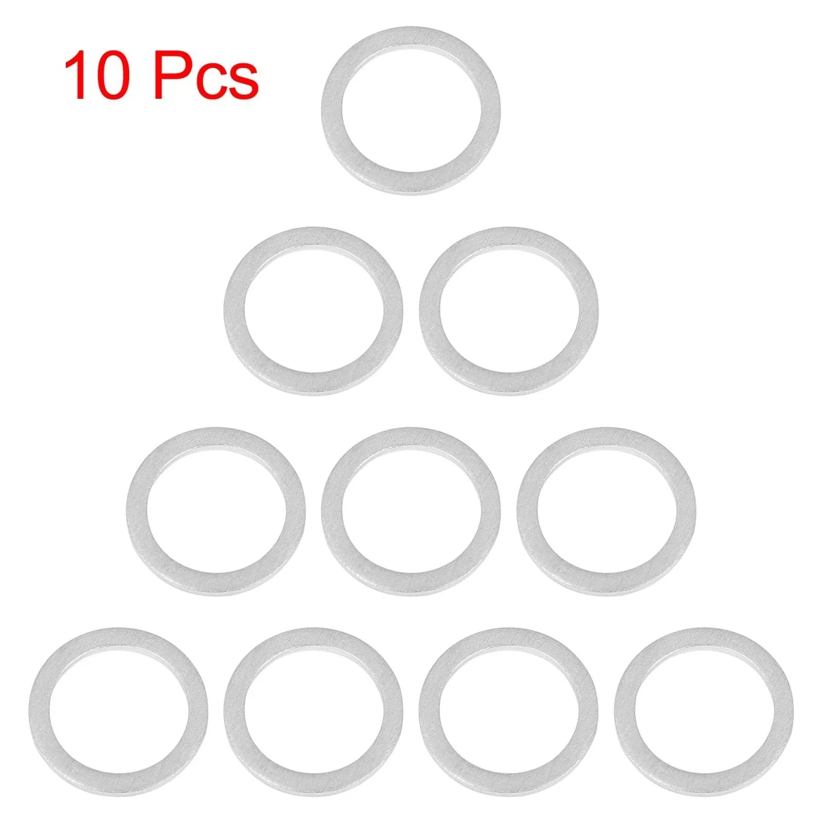10 x M18 Silver Tone Oil Drain Plug Gaskets for Toyota (90430-18008)
