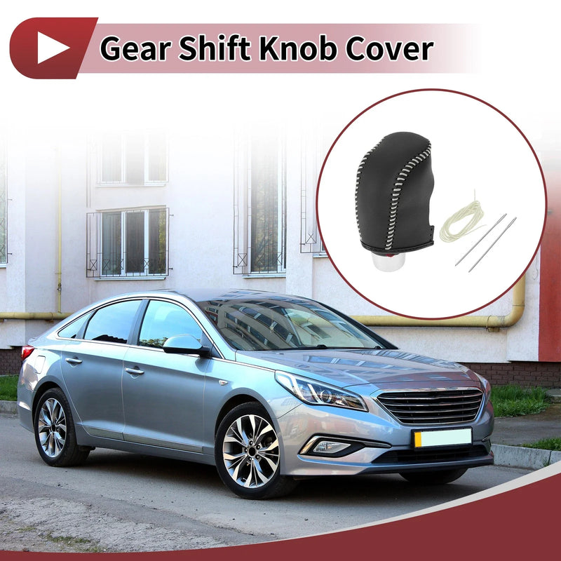 Hyundai Sonata (2011-2014) - Black Beige Car Gear Shift Knob Cover