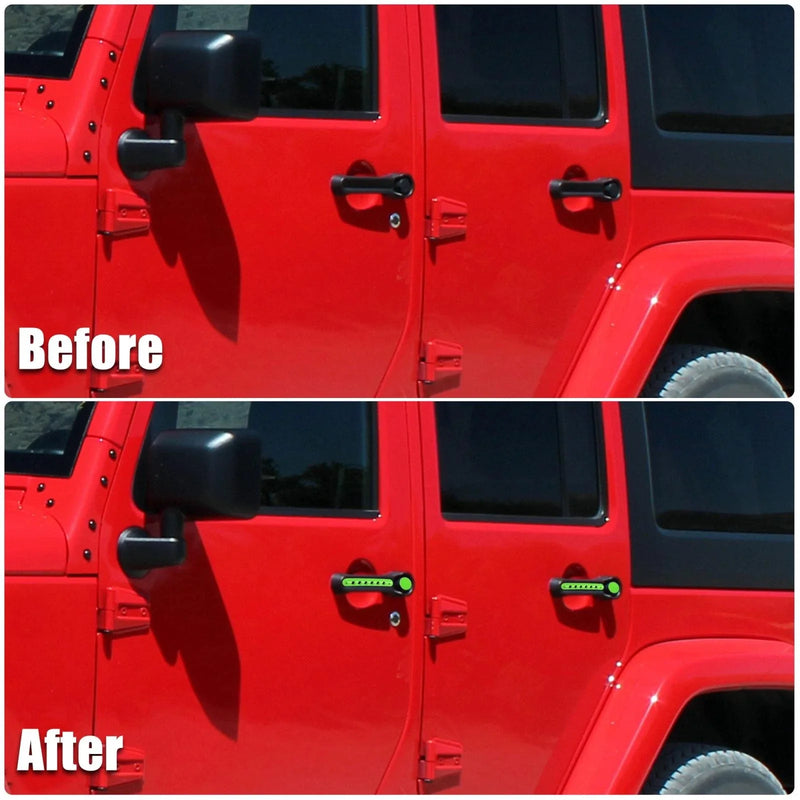 Jeep Wrangler 2007-2018 Green 5 x Door Handle Trim & Button Covers