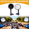 M8 Motorcycle Rear View Mirrors Black Blue Aluminum