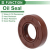 Oil Seal 22x42x10mm FKM Rubber Brown 5 Pcs