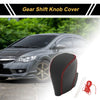 Honda Civic (2016-2021) Black Red Faux Leather Car Gear Shift Knob Cover