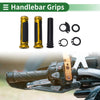 Motorcycle Handlebar Black Gold Tone Rhombus 7/8" Hand Grips Cover