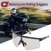 Motorcycle Goggles Light Gray Lens Black Frame Tri-acetel Cellulose