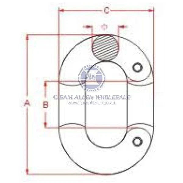 Anchor Chain Links Stainless Steel 10mm Chain Joining Link