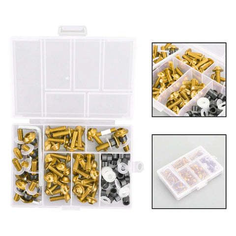 Motorcycles 158 Piece Gold Aluminium Fairing Screw Trim Set