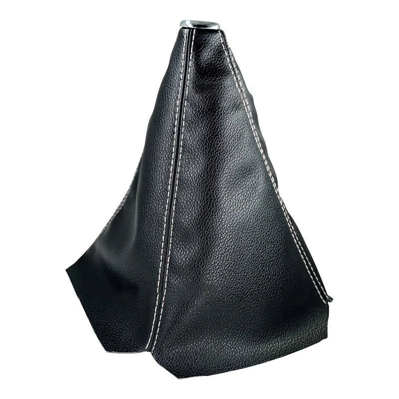 Car Black & White Gear Shift Knob Gaiter Cover