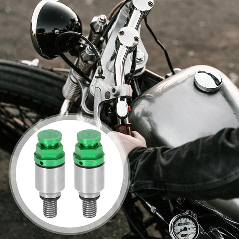 Honda Yamaha 2 x M5x0.8 Motorcycle Screw Fork Air Bleeder Valve Green
