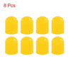 Motorcycle Bike Car 8pcs Yellow Plastic Tire Valve Stem Cap Cover