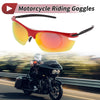 Motorcycle Riding Goggles Red Lens Black Red Frame Tri-acetel Cellulose