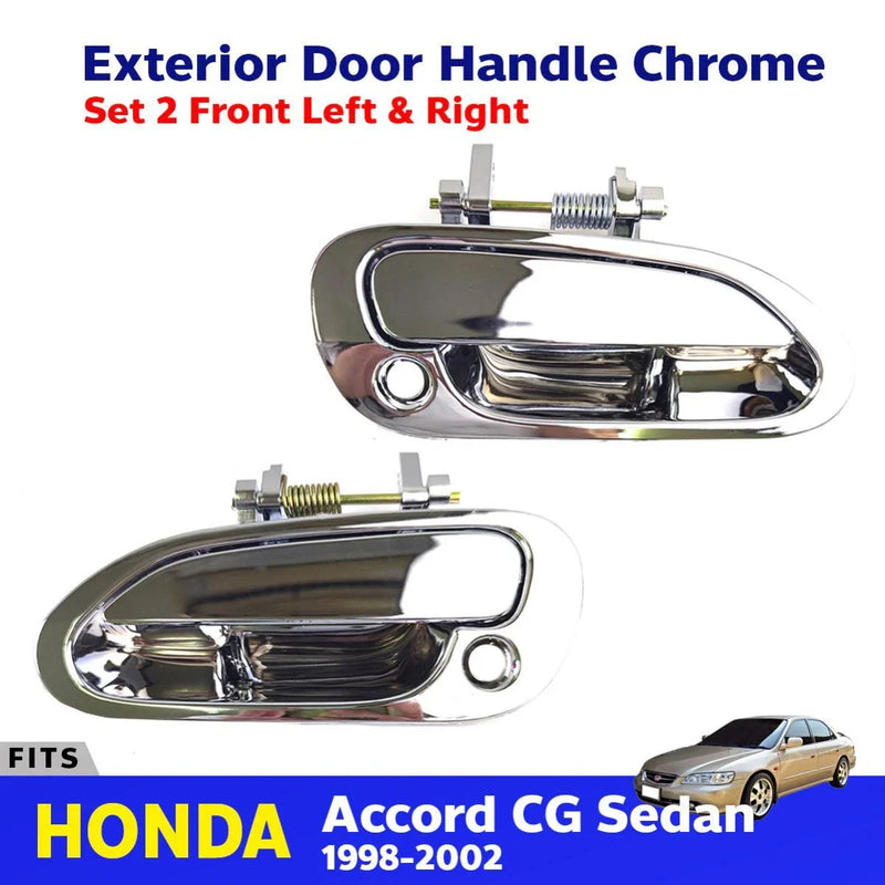 Exterior Outer Door Handle Chrome FL+FR Fits Honda Accord CG 4D SED 1998-02 D06