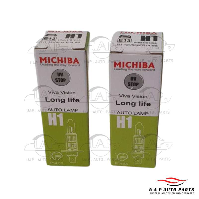 Michiba (Years) - 2 x Long Life Halogen Head Light P14.5s Globe 12V 55W