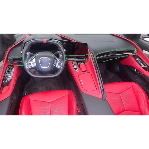 Corvette C8 Z51 Red Carbon Fiber Dashboard Trim Cover (2020-2023)