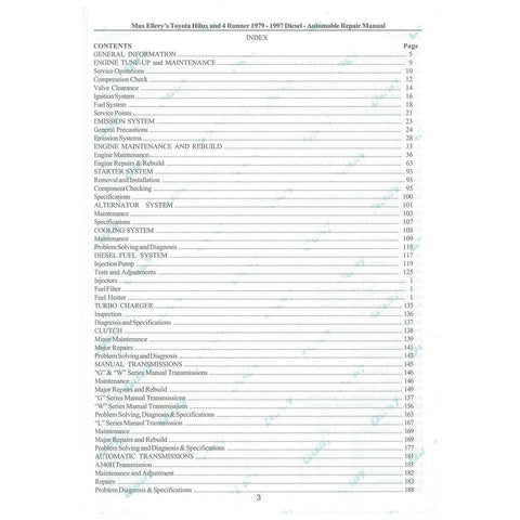 Toyota Hilux Diesel L LN40 LN46 LN55 MaxEllery Repair Book Workshop Manual