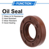 Oil Seal 17x32x7mm 2 x Seal Ring Rotary Shaft Seal FKM Rubber Brown