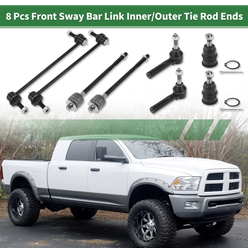 Dodge Caravan 8pcs Front Suspension Kit Tie Rod End & Sway Bar Link