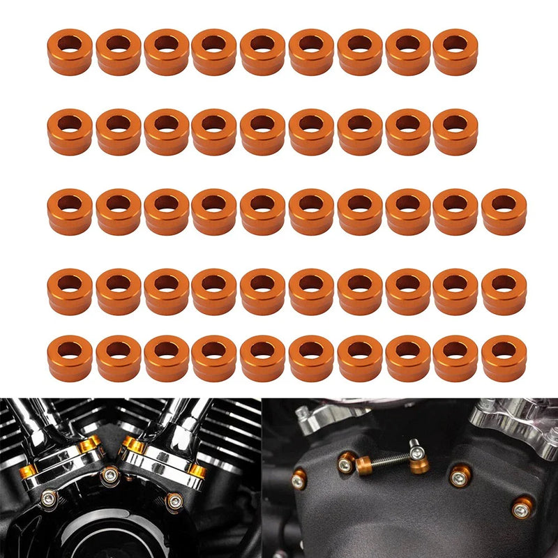 Harley Twin Cam Touring Dyna 48X Engine Bolt Topper Caps Orange
