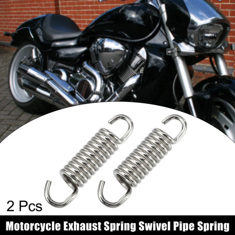 Motorcycle Stainless Steel 2 x Universal Exhaust Pipe Spring 43mm