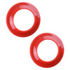 Jeep Wrangler JK 2 x Red A Pillar Speaker Cover Rings (2008-2014)