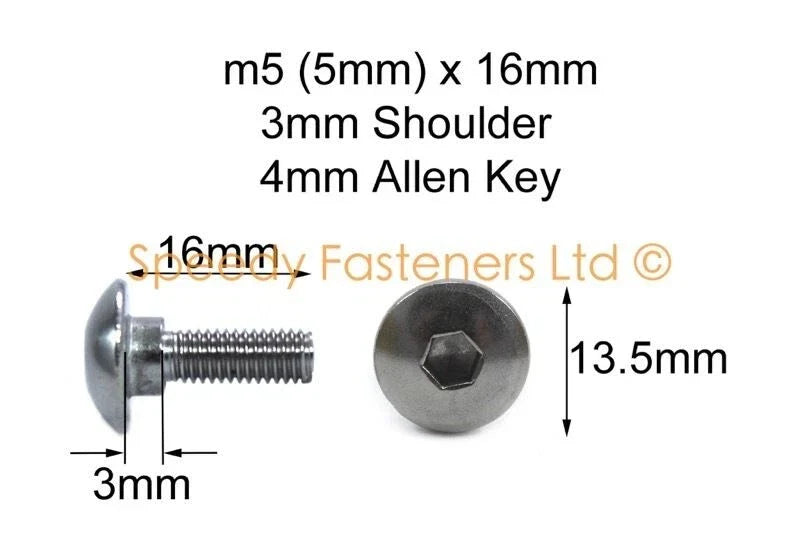 Aprilia RS50 125 250 10x Fairing Screws Stainless Steel m5+3mm Shoulder