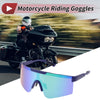 1 Pc Motorcycle Riding Goggles Green Lens Blue Frame Tri-acetel Cellulose PC