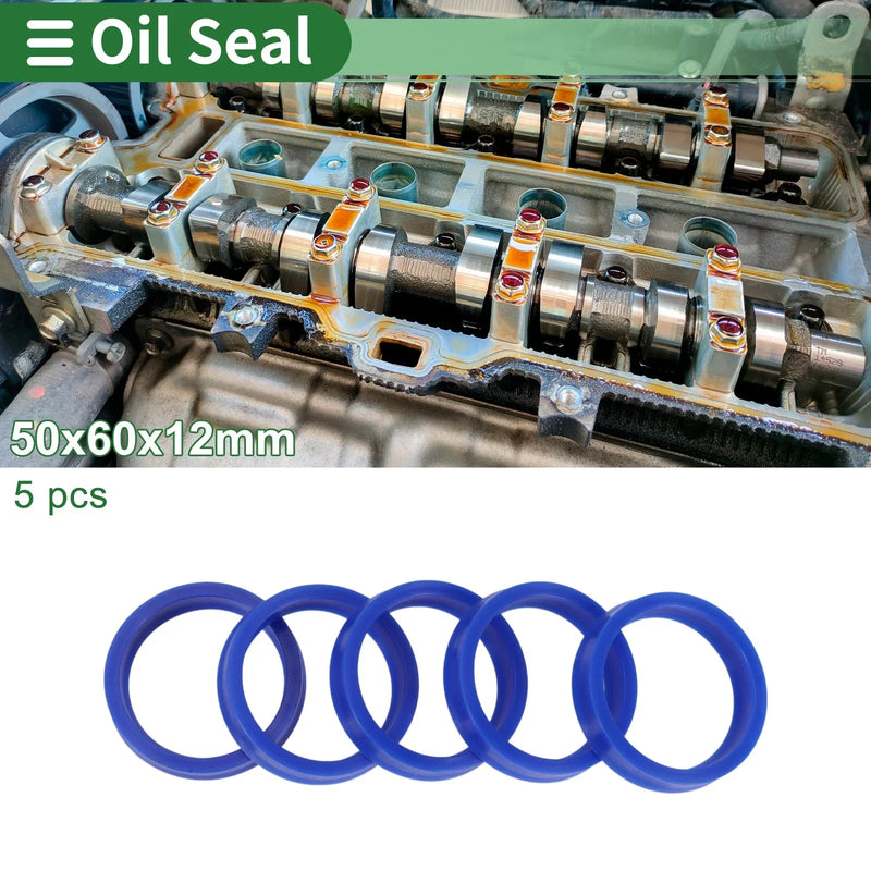 Car Oil Seal / 50x60x12mm 5 Pcs / Rotary Shaft Seal TPU Blue High-Pressure