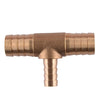 Fuel Tube Connector 5 x 16mm Tee 3-Way Hose Barb Brass Fitting