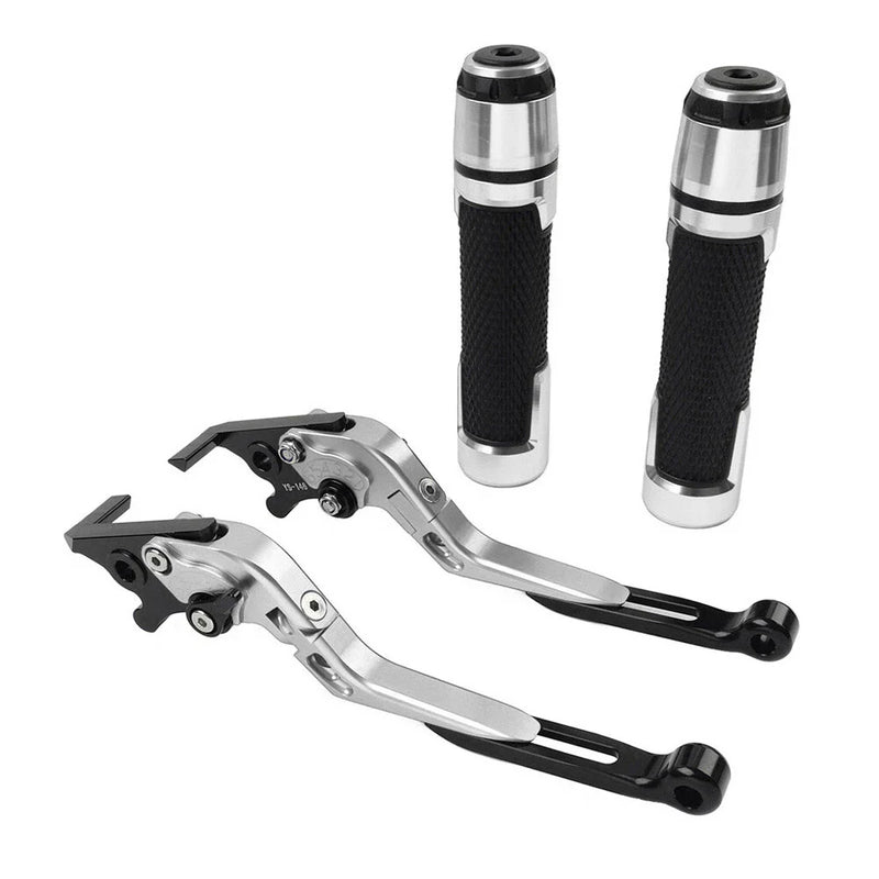 Honda CB1100 CB1300 Silver Extendable Brake Clutch Lever Grip Set (2013-2023)